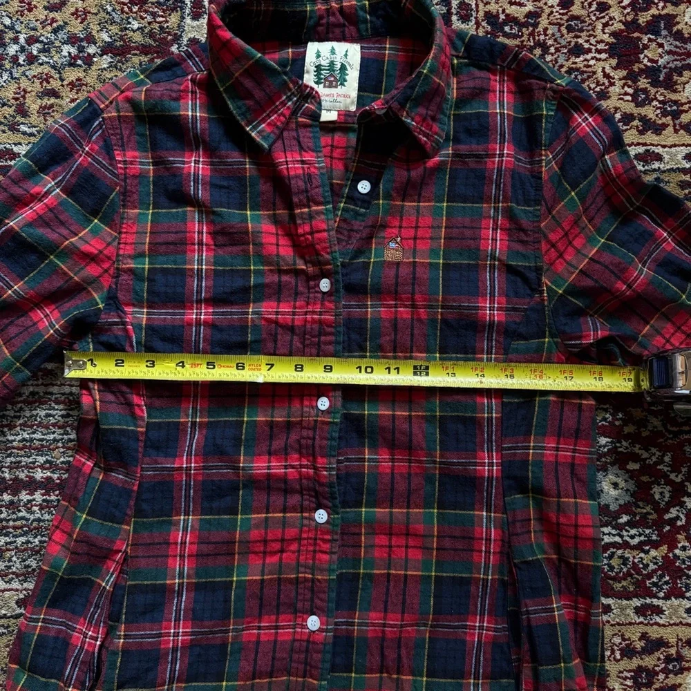 Kiel James Patrick Red and Green Plaid Long Sleeve Dress - Picture 2 of 11